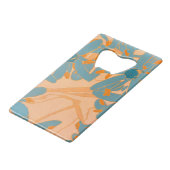 Contemporary Leaf Design in Peach Bottleopener Creditkaart Flessenopener (Achterkant Gekanteld)