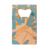 Contemporary Leaf Design in Peach Bottleopener Creditkaart Flessenopener (Achterkant)