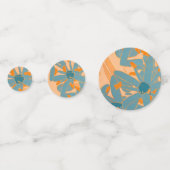 Contemporary Leaf Design in Peach  Confetti (Achterkanten)