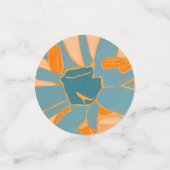 Contemporary Leaf Design in Peach  Confetti (Kleine voorkant)