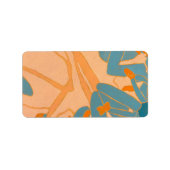 Contemporary Leaf Design in Peach  Etiket (Voorkant)