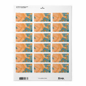 Contemporary Leaf Design in Peach Etiket (Full Sheet)