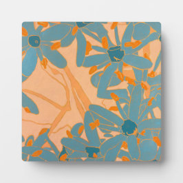 Contemporary Leaf Design in Peach Fotoplaat