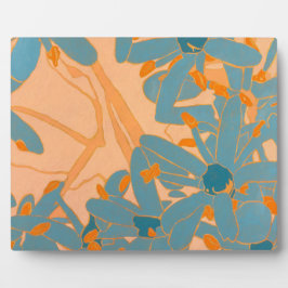 Contemporary Leaf Design in Peach Fotoplaat