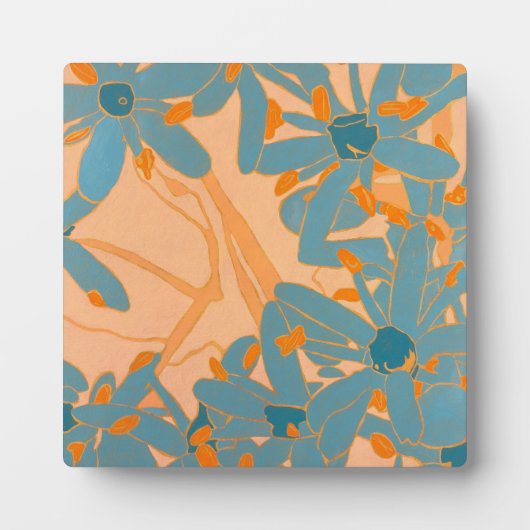 Contemporary Leaf Design in Peach Fotoplaat (Voorkant)