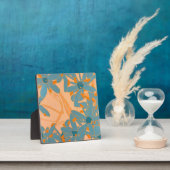 Contemporary Leaf Design in Peach Fotoplaat (Insitu)