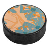 Contemporary Leaf Design in Peach Hockey Puck (3/4)