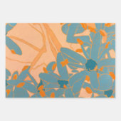 Contemporary Leaf Design in Peach Inpakpapier Vel (Voorkant 3)