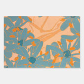 Contemporary Leaf Design in Peach Inpakpapier Vel (Voorkant)