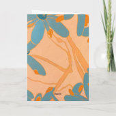 Contemporary Leaf Design in Peach Kaart (Achterkant)