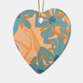 Contemporary Leaf Design in Peach Keramisch Ornament (Links)