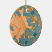 Contemporary Leaf Design in Peach Keramisch Ornament (Rechts)