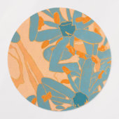 Contemporary Leaf Design in Peach Label (Design 2)