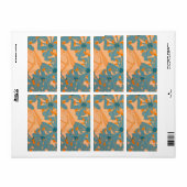 Contemporary Leaf Design in Peach Label (Full Sheet)