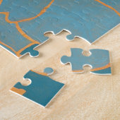 Contemporary Leaf Design in Peach Legpuzzel (Zijkant)