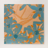 Contemporary Leaf Design in Peach Legpuzzel (Horizontaal)