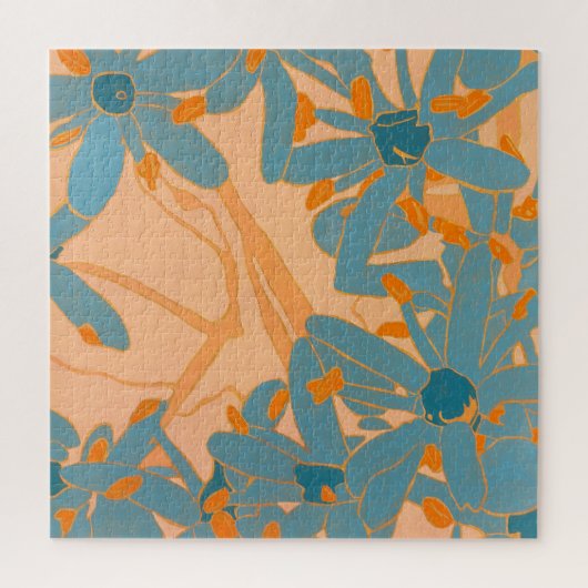 Contemporary Leaf Design in Peach Legpuzzel (Verticaal)