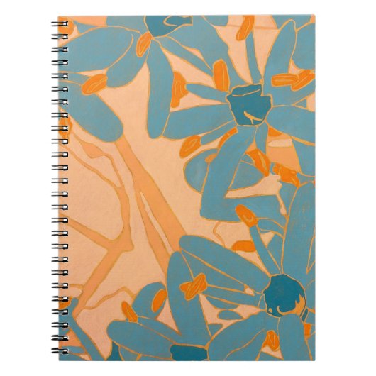 Contemporary Leaf Design in Peach Notitieboek (Voorkant)