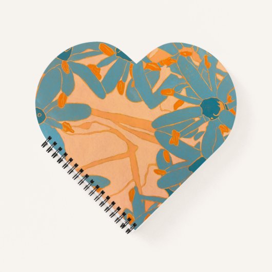Contemporary Leaf Design in Peach Notitieboek (Voorkant)