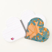 Contemporary Leaf Design in Peach Notitieboek (Binnen)