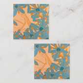 Contemporary Leaf Design in Peach Notitiekaartje (Voorkant / Achterkant)