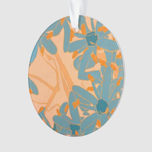 Contemporary Leaf Design in Peach Ornament (voorkant)