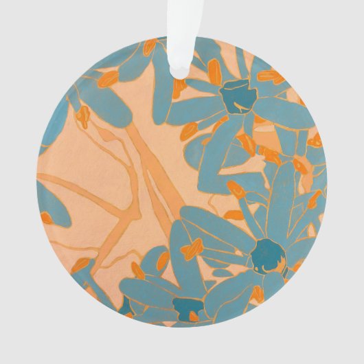 Contemporary Leaf Design in Peach Ornament (voorkant)