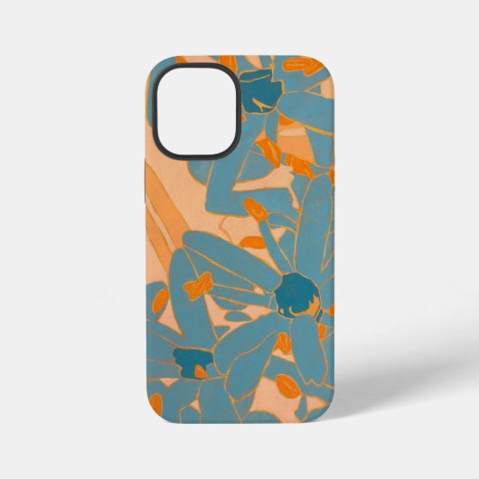 Contemporary Leaf Design in Peach Phone Cover iPhone Hoesje (Achterkant)