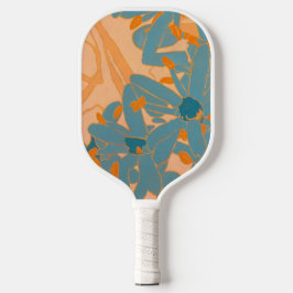 Contemporary Leaf Design in Peach Pickleball Paddle