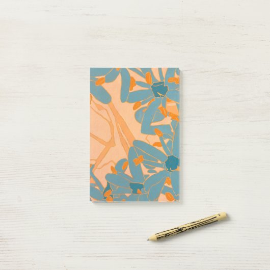 Contemporary Leaf Design in Peach Post-it® Notes (Op bureau)