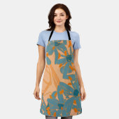 Contemporary Leaf Design in Peach Schort (Gedragen)