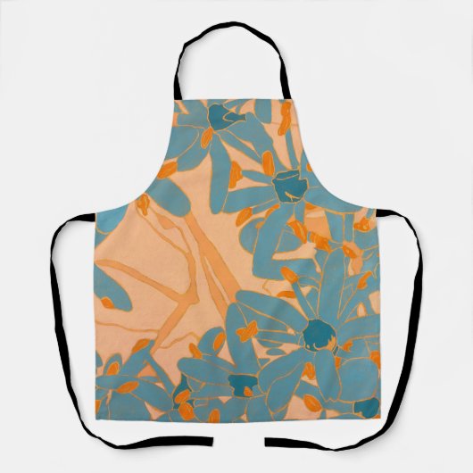 Contemporary Leaf Design in Peach Schort (Voorkant)