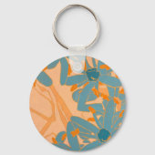 Contemporary Leaf Design in Peach Sleutelhanger (Voorkant)