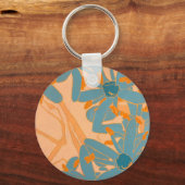 Contemporary Leaf Design in Peach Sleutelhanger (Voorkant)