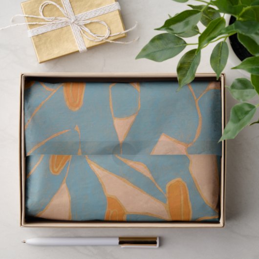 Contemporary Leaf Design in Peach Tissuepapier (Geschenk)