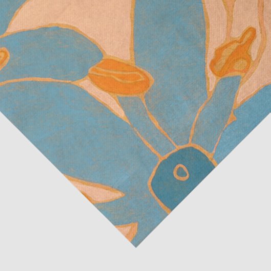 Contemporary Leaf Design in Peach Tissuepapier (Detail)