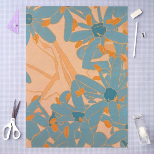 Contemporary Leaf Design in Peach Tissuepapier (Craft)
