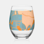 Contemporary Leaf Design in Peach Wijnglas Zonder Voet (Rechts)