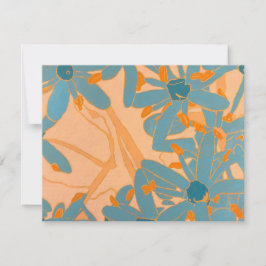 Contemporary Leaf Design Peach Bedankkaart