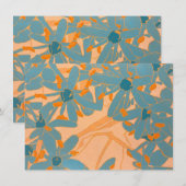 Contemporary Leaf Design Peach Bedankkaart (Voorkant / Achterkant)