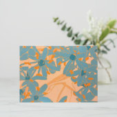 Contemporary Leaf Design Peach Bedankkaart (Staand voorkant)