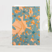 Contemporary Leaf Design Peach Bedankkaart (Achterkant)