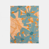 Contemporary Leaf Design Peach Fleece Deken (Voorkant)