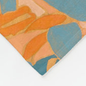 Contemporary Leaf Design Peach Fleece Deken (Hoek)