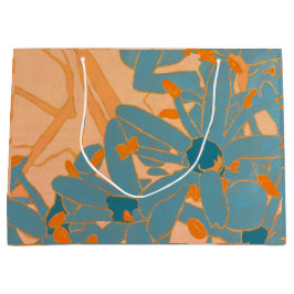 Contemporary Leaf Design Peach Groot Cadeauzakje