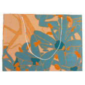 Contemporary Leaf Design Peach Groot Cadeauzakje (Achterkant)