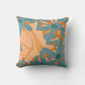 Contemporary Leaf Design Peach Kussen (Voorkant)