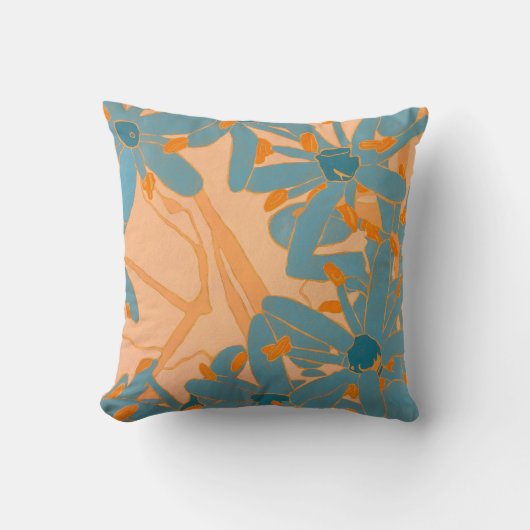 Contemporary Leaf Design Peach Kussen (Voorkant)