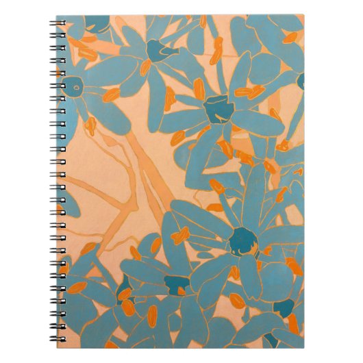 Contemporary Leaf Design Peach Notitieboek (Voorkant)
