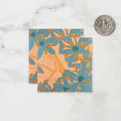 Contemporary Leaf Design Peach Notitiekaartje (Voorkant / Achterkant in situ)